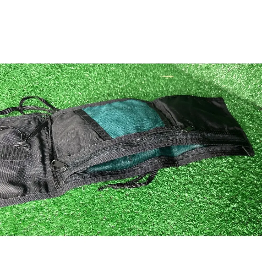 Vintage LL Bean Nylon Messenger Crossbody Hiking Bag Green 90s
